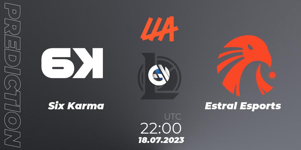 Six Karma - Estral Esports: прогноз. 18.07.2023 at 22:00, LoL, LLA Closing 2023 - Group Stage