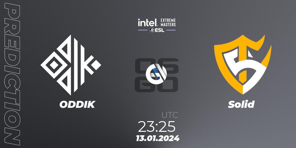 ODDIK - Solid: прогноз. 13.01.2024 at 23:30, Counter-Strike (CS2), Intel Extreme Masters China 2024: South American Open Qualifier #1