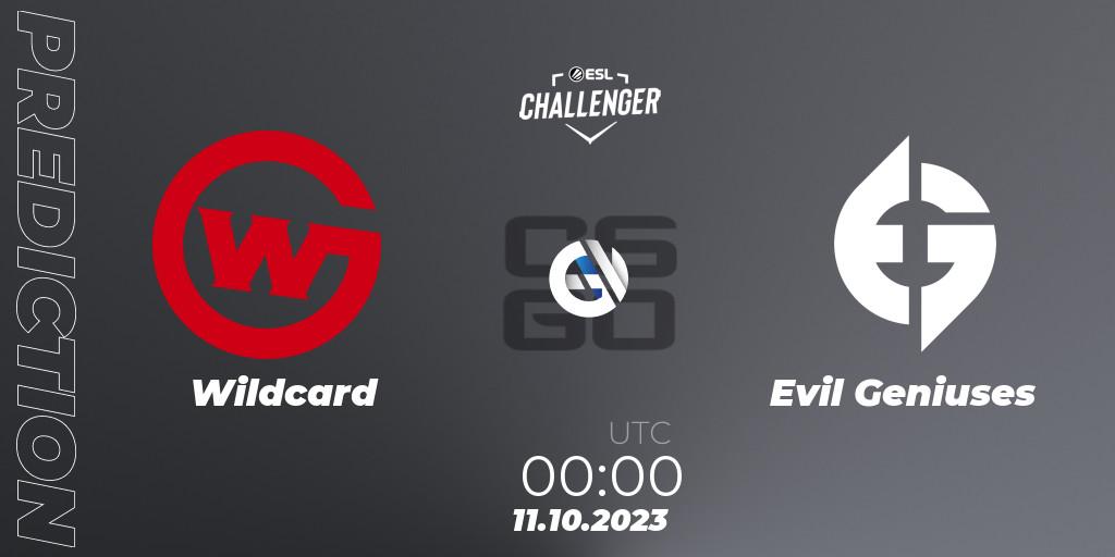 Wildcard - Evil Geniuses: прогноз. 11.10.2023 at 00:00, Counter-Strike (CS2), ESL Challenger at DreamHack Winter 2023: North American Qualifier