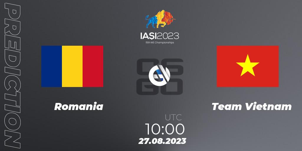 Romania - Team Vietnam: прогноз. 27.08.2023 at 14:30, Counter-Strike (CS2), IESF World Esports Championship 2023
