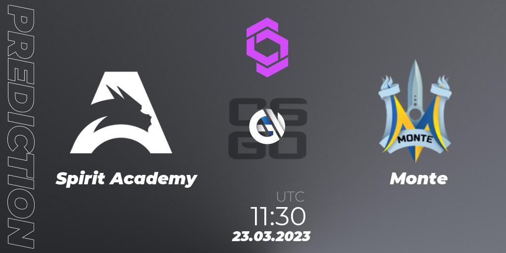 Spirit Academy - Monte: прогноз. 23.03.23, CS2 (CS:GO), CCT West Europe Series #2