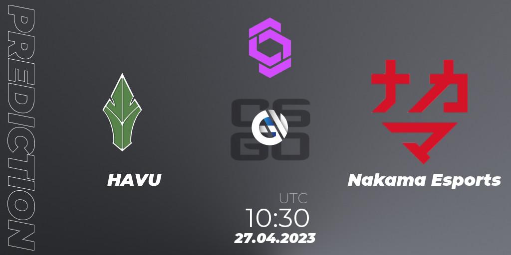 HAVU - Nakama Esports: прогноз. 27.04.2023 at 10:30, Counter-Strike (CS2), CCT West Europe Series #3