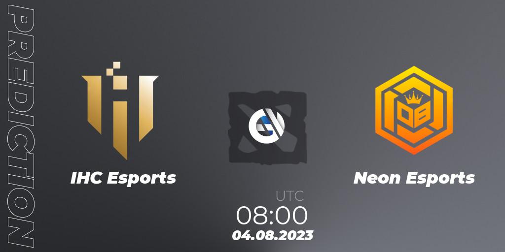 IHC Esports - Neon Esports: прогноз. 04.08.2023 at 08:00, Dota 2, 1XPLORE Asia #2
