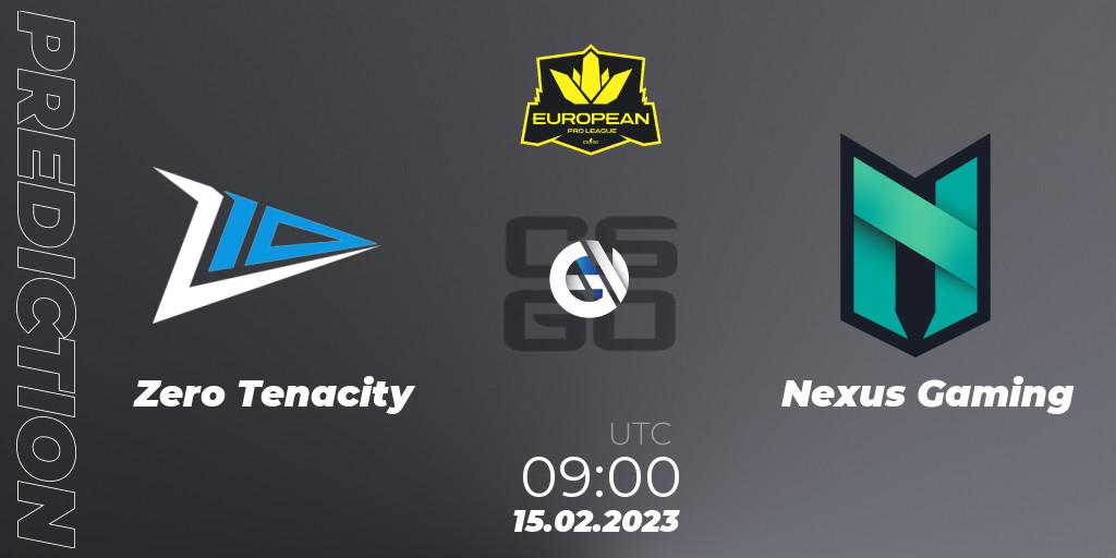 Zero Tenacity - Nexus Gaming: прогноз. 15.02.2023 at 08:00, Counter-Strike (CS2), European Pro League Season 6: Division 2