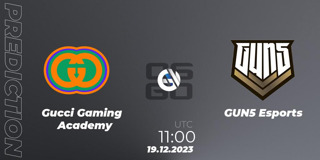 Gucci Gaming Academy - GUN5 Esports: прогноз. 19.12.2023 at 11:00, Counter-Strike (CS2), 22BET Christmas Cup 2023