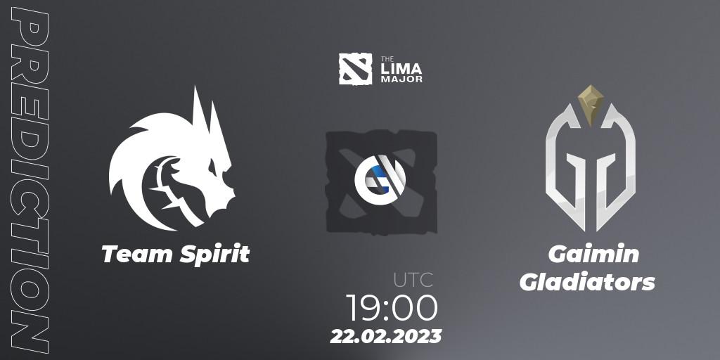 Team Spirit - Gaimin Gladiators: прогноз. 22.02.2023 at 20:58, Dota 2, The Lima Major 2023