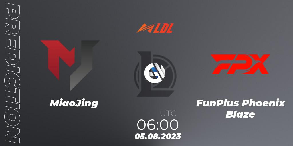 MiaoJing - FunPlus Phoenix Blaze: прогноз. 05.08.2023 at 06:00, LoL, LDL 2023 - Playoffs