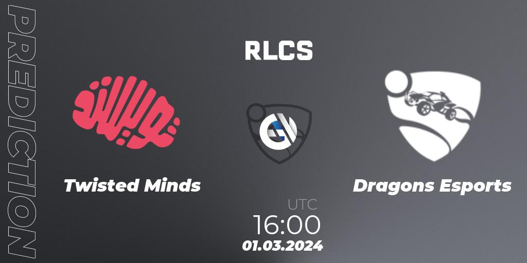 Twisted Minds - Dragons Esports: прогноз. 01.03.2024 at 16:00, Rocket League, RLCS 2024 - Major 1: MENA Open Qualifier 3
