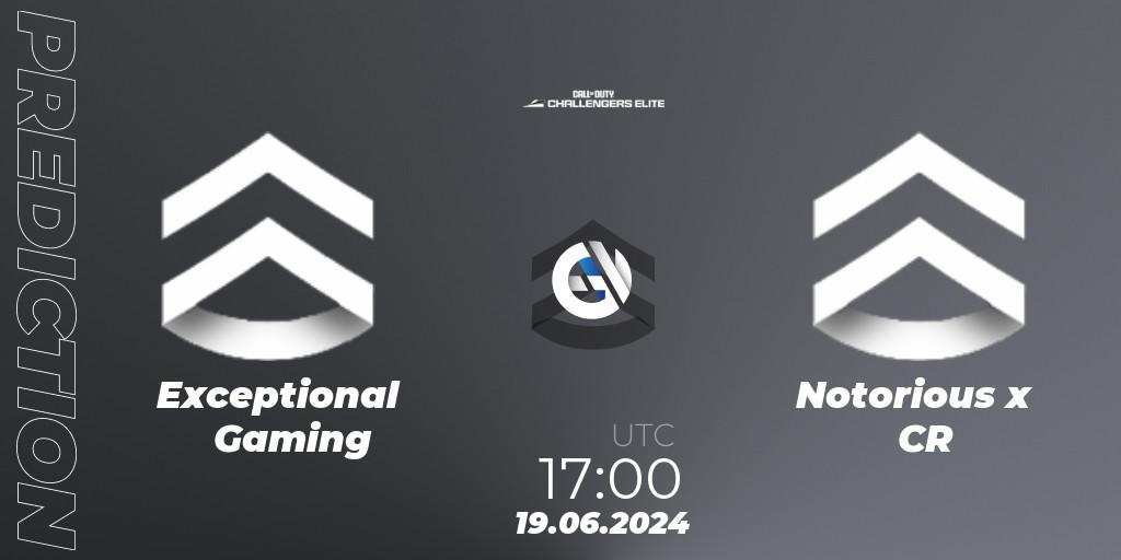 Exceptional Gaming - Notorious x CR: прогноз. 19.06.2024 at 17:00, Call of Duty, Call of Duty Challengers 2024 - Elite 3: EU