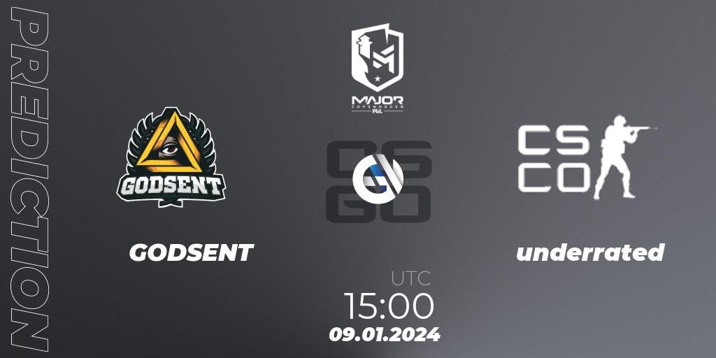 GODSENT - underrated: прогноз. 09.01.24, CS2 (CS:GO), PGL CS2 Major Copenhagen 2024 Europe RMR Open Qualifier 1