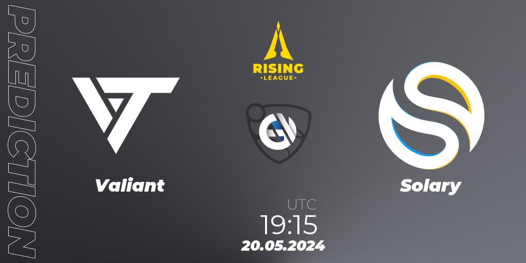 Valiant - Solary: прогноз. 20.05.2024 at 19:15, Rocket League, Rising League 2024 — Split 1 — Main Event