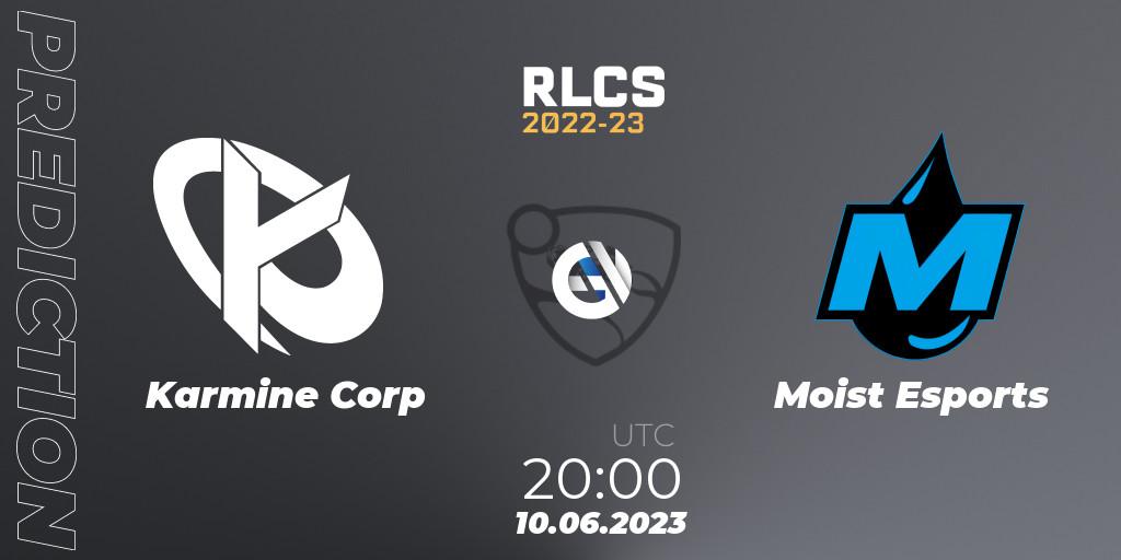 Karmine Corp - Moist Esports: прогноз. 10.06.2023 at 20:25, Rocket League, RLCS 2022-23 - Spring: Europe Regional 3 - Spring Invitational