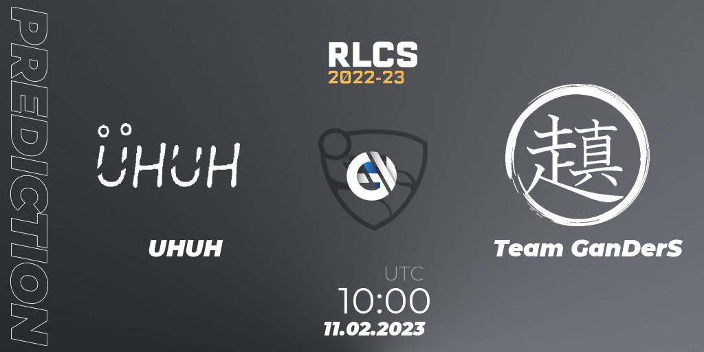 UHUH - Team GanDerS: прогноз. 11.02.2023 at 10:00, Rocket League, RLCS 2022-23 - Winter: Asia-Pacific Regional 2 - Winter Cup