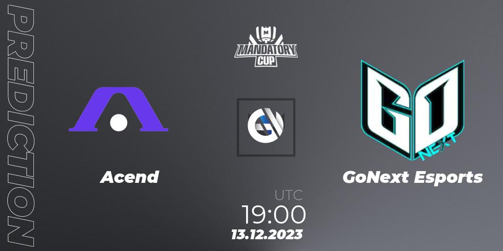 Acend - GoNext Esports: прогноз. 13.12.2023 at 19:00, VALORANT, Mandatory Cup #3