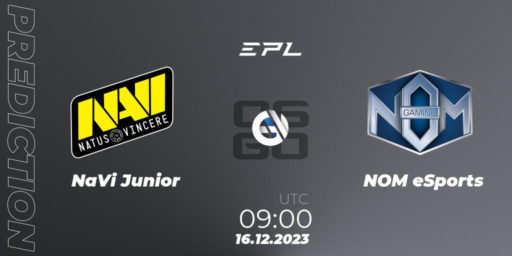 NaVi Junior - NOM eSports: прогноз. 16.12.2023 at 09:00, Counter-Strike (CS2), European Pro League Season 13: Division 2