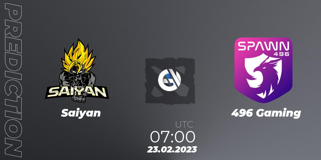 Saiyan - 496 Gaming: прогноз. 21.02.2023 at 07:09, Dota 2, GGWP Dragon Series 1