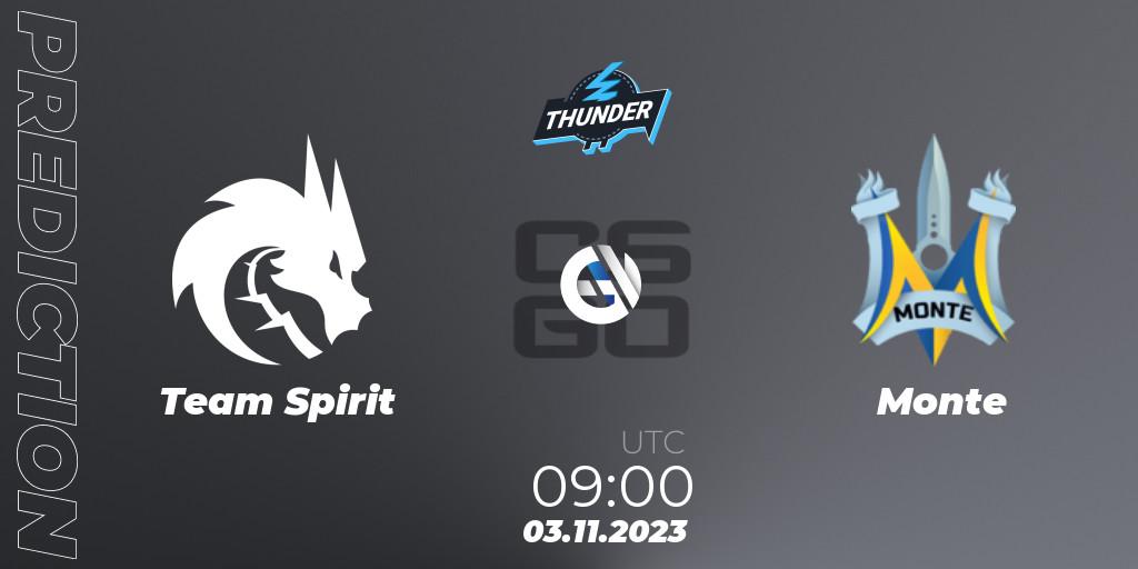 Team Spirit - Monte: прогноз. 03.11.2023 at 09:00, Counter-Strike (CS2), Thunderpick CS:GO World Championship 2023
