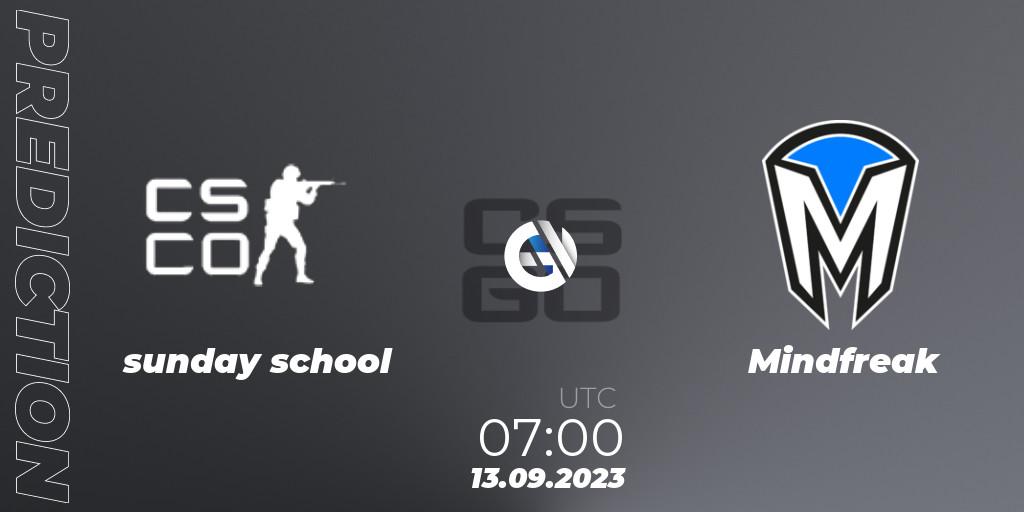 sunday school - Mindfreak: прогноз. 13.09.2023 at 08:00, Counter-Strike (CS2), ESL ANZ Champs Season 17