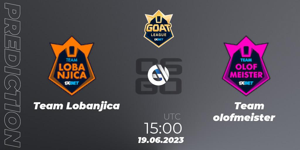 Team Lobanjica - Team olofmeister: прогноз. 19.06.2023 at 15:00, Counter-Strike (CS2), 1xBet GOAT League 2023 Summer VACation