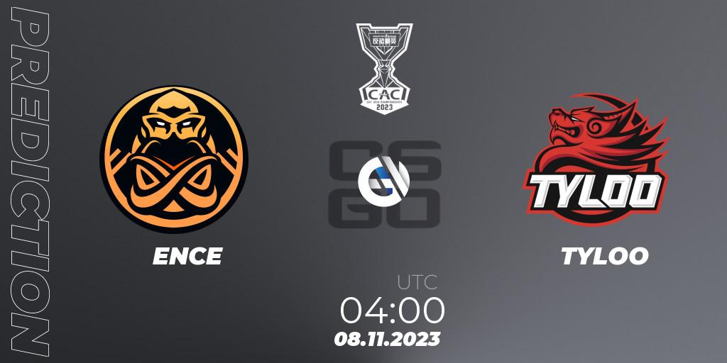 ENCE - TYLOO: прогноз. 08.11.2023 at 04:05, Counter-Strike (CS2), CS Asia Championships 2023
