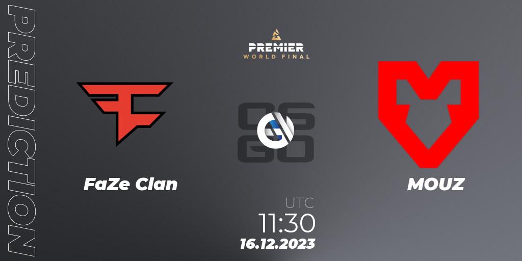 FaZe Clan - MOUZ: прогноз. 16.12.2023 at 11:30, Counter-Strike (CS2), BLAST Premier World Final 2023