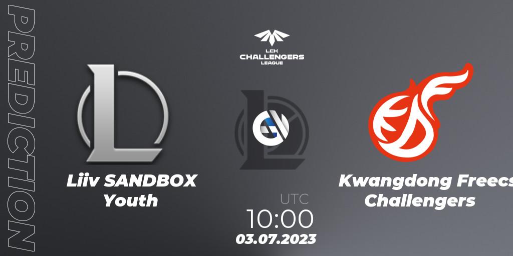Liiv SANDBOX Youth - Kwangdong Freecs Challengers: прогноз. 03.07.23, LoL, LCK Challengers League 2023 Summer - Group Stage