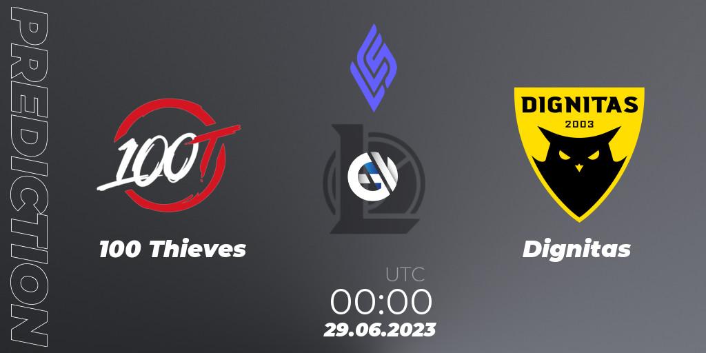 100 Thieves - Dignitas: прогноз. 29.06.2023 at 00:00, LoL, LCS Summer 2023 - Group Stage