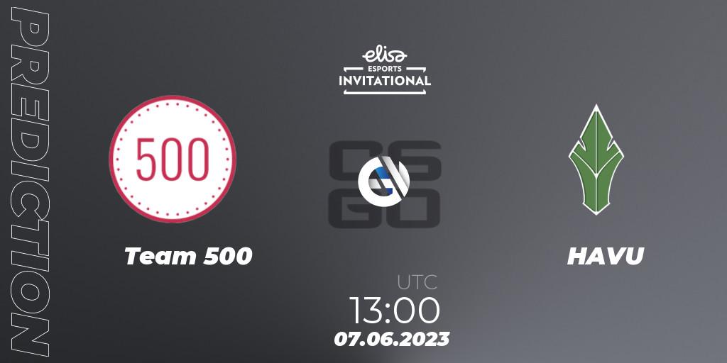 Team 500 - HAVU: прогноз. 07.06.23, CS2 (CS:GO), Elisa Invitational Spring 2023