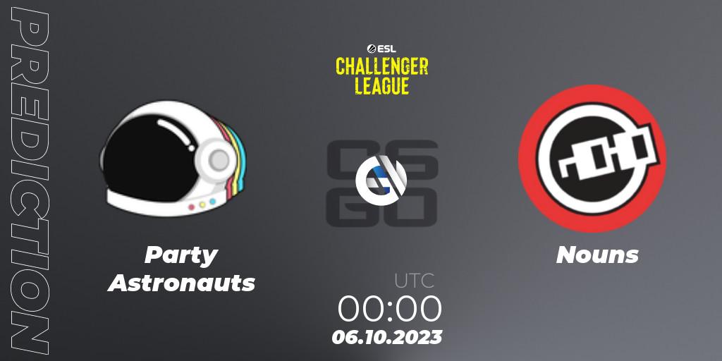 Party Astronauts - Nouns: прогноз. 20.10.23, CS2 (CS:GO), ESL Challenger League Season 46: North America