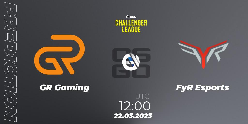 GR Gaming - FyR Esports: прогноз. 22.03.23, CS2 (CS:GO), ESL Challenger League Season 44: Asia-Pacific
