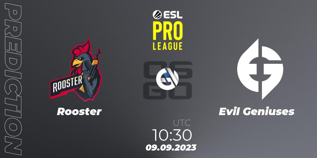 Rooster - Evil Geniuses: прогноз. 09.09.23, CS2 (CS:GO), ESL Pro League Season 18