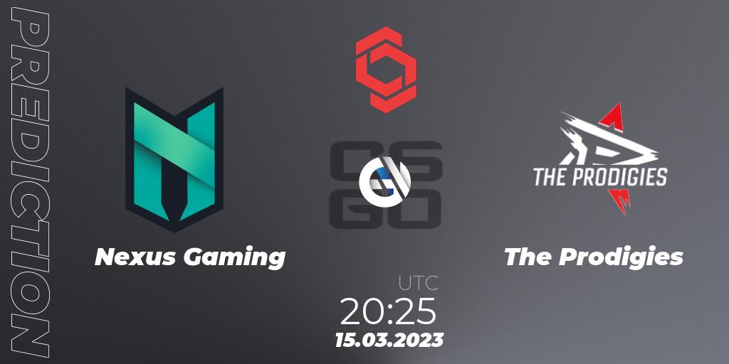 Nexus Gaming - The Prodigies: прогноз. 15.03.2023 at 20:25, Counter-Strike (CS2), CCT Central Europe Series 5 Closed Qualifier