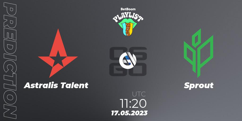 Astralis Talent - Sprout: прогноз. 17.05.2023 at 12:30, Counter-Strike (CS2), BetBoom Playlist. Freedom