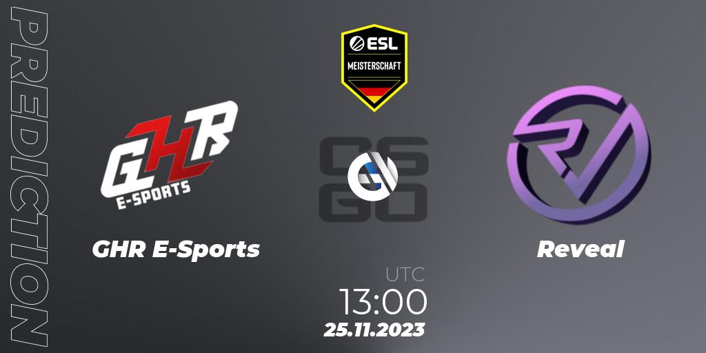GHR E-Sports - Reveal: прогноз. 25.11.2023 at 13:00, Counter-Strike (CS2), ESL Meisterschaft: Autumn 2023