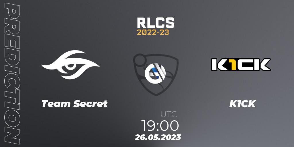 Team Secret - K1CK: прогноз. 26.05.2023 at 19:00, Rocket League, RLCS 2022-23 - Spring: South America Regional 2 - Spring Cup