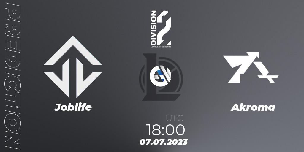 Joblife - Akroma: прогноз. 07.07.2023 at 18:00, LoL, LFL Division 2 Summer 2023 - Group Stage