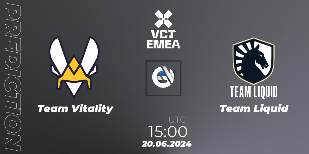 Team Vitality - Team Liquid: прогноз. 20.06.2024 at 19:10, VALORANT, VALORANT Champions Tour 2024: EMEA League - Stage 2 - Group Stage