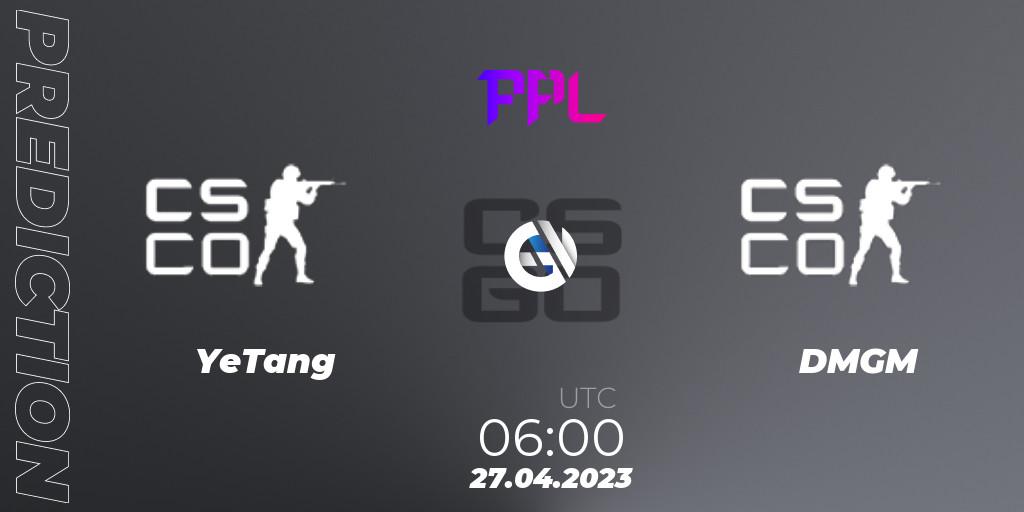 YeTang - DMGM: прогноз. 27.04.2023 at 06:00, Counter-Strike (CS2), Perfect World Arena Premier League Season 4: Challenger Division