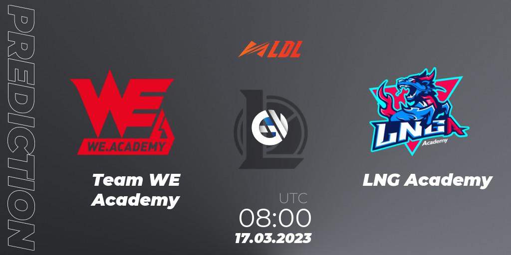 Team WE Academy - LNG Academy: прогноз. 17.03.2023 at 08:00, LoL, LDL 2023 - Regular Season