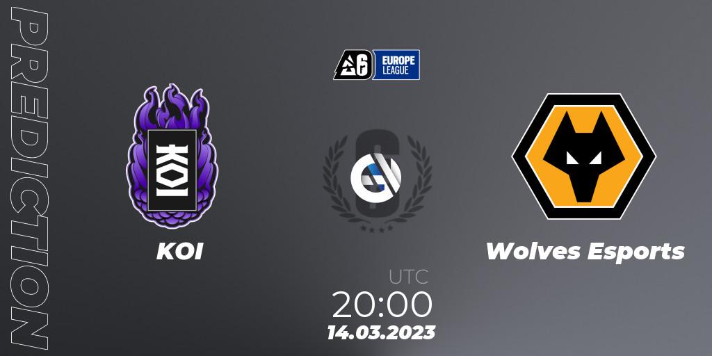 KOI - Wolves Esports: прогноз. 14.03.2023 at 20:15, Rainbow Six, Europe League 2023 - Stage 1