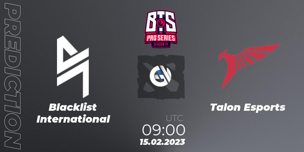 Blacklist International - Talon Esports: прогноз. 15.02.23, Dota 2, BTS Pro Series Season 14: Southeast Asia