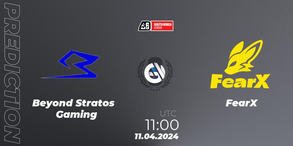 Beyond Stratos Gaming - FearX: прогноз. 11.04.2024 at 11:00, Rainbow Six, South Korea League 2024 - Stage 1