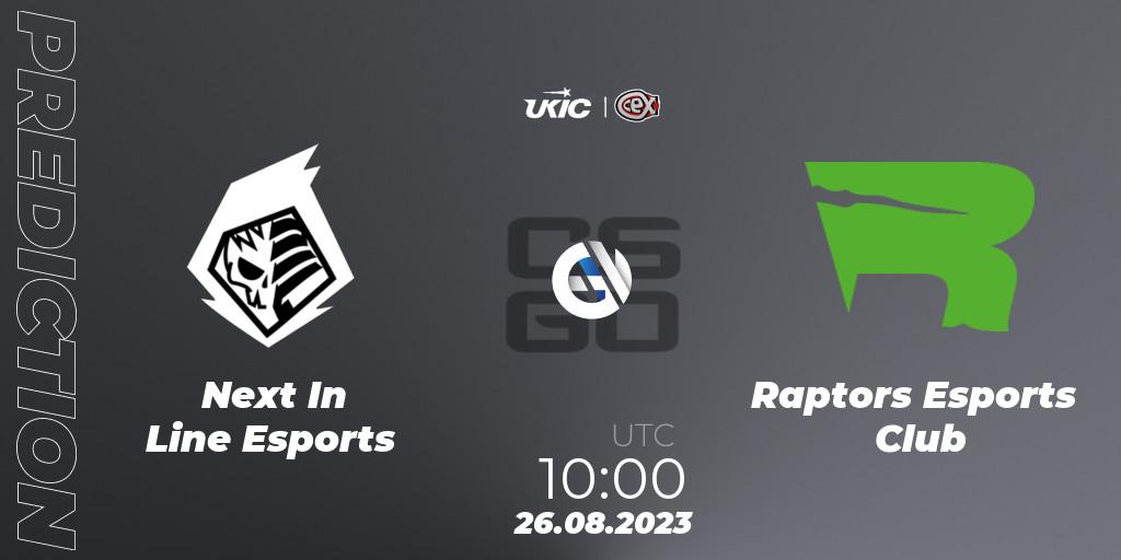 Next In Line Esports - Raptors Esports Club: прогноз. 26.08.2023 at 10:00, Counter-Strike (CS2), UKIC Invitational Summer 2023