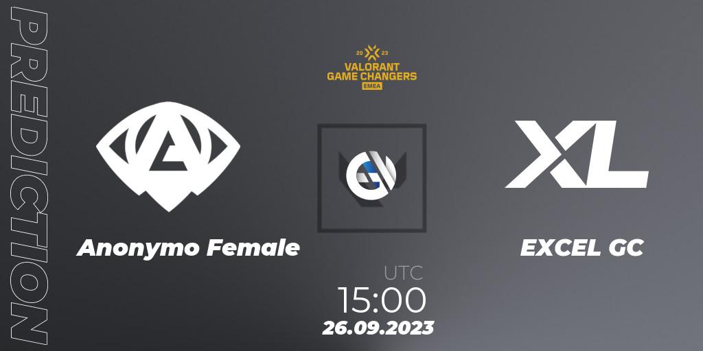 Anonymo Female - EXCEL GC: прогноз. 26.09.2023 at 15:00, VALORANT, VCT 2023: Game Changers EMEA Stage 3 - Group Stage