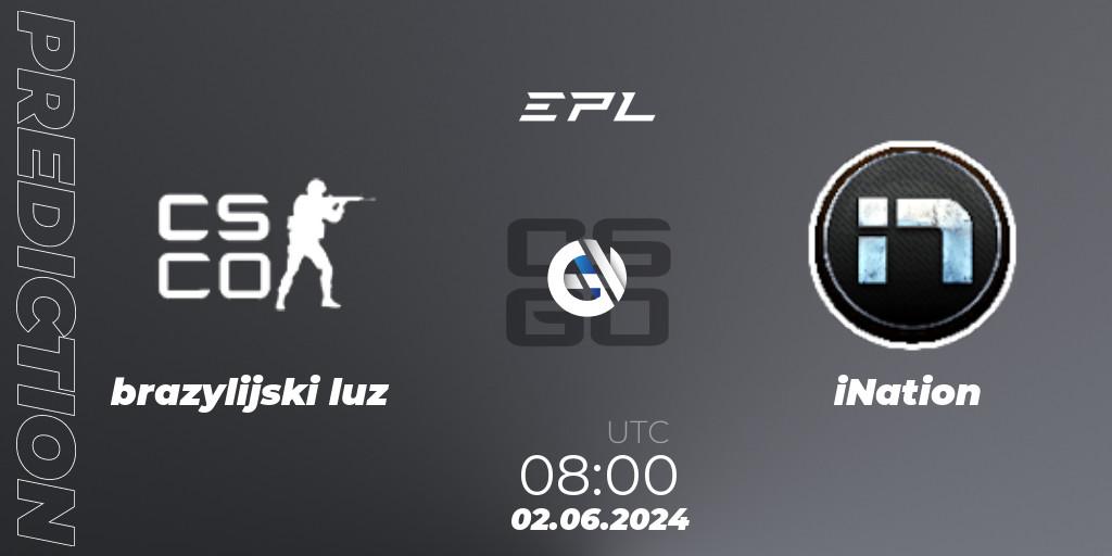 brazylijski luz - iNation: прогноз. 02.06.2024 at 10:30, Counter-Strike (CS2), European Pro League Season 16