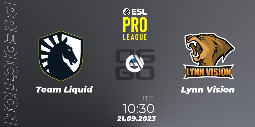 Team Liquid - Lynn Vision: прогноз. 21.09.23, CS2 (CS:GO), ESL Pro League Season 18