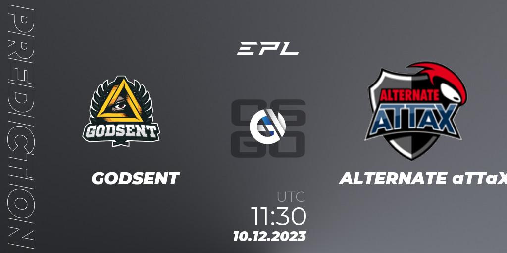 GODSENT - ALTERNATE aTTaX: прогноз. 10.12.2023 at 12:20, Counter-Strike (CS2), European Pro League Season 12