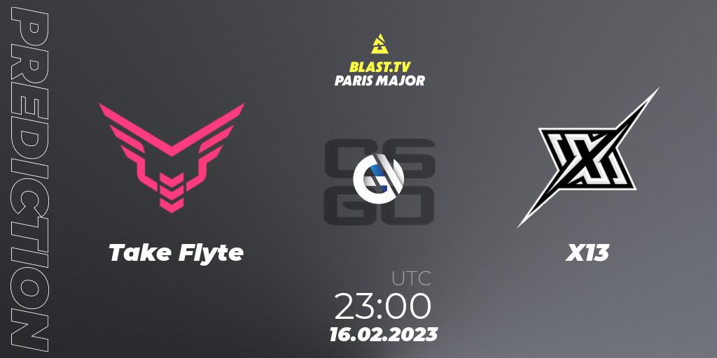 Take Flyte - X13: прогноз. 16.02.2023 at 23:00, Counter-Strike (CS2), BLAST.tv Paris Major 2023 North America RMR Open Qualifier 2
