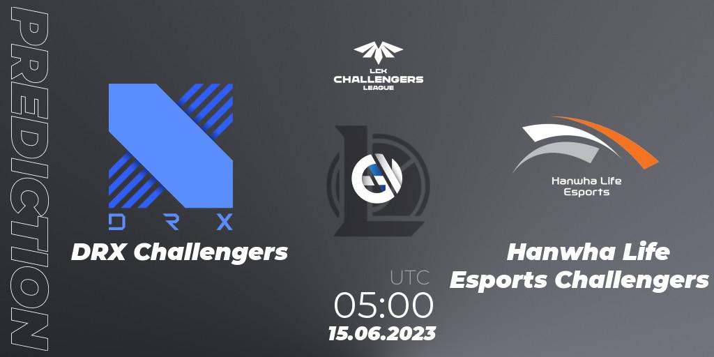 DRX Challengers - Hanwha Life Esports Challengers: прогноз. 15.06.2023 at 05:00, LoL, LCK Challengers League 2023 Summer - Group Stage