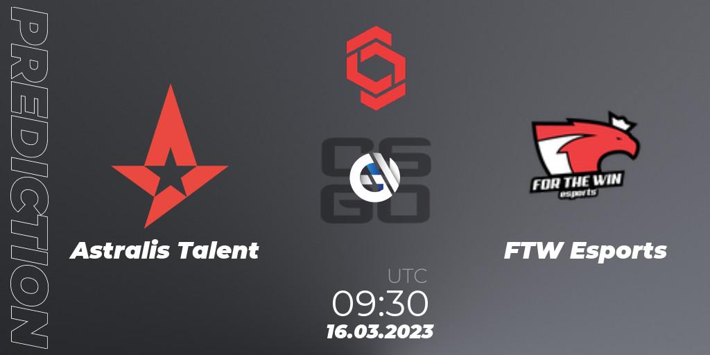 Astralis Talent - FTW Esports: прогноз. 16.03.23, CS2 (CS:GO), CCT Central Europe Series 5 Closed Qualifier